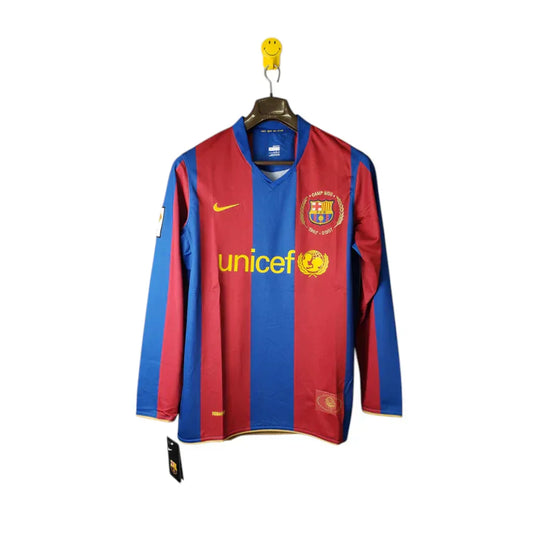 Camisa Barcelona I 2007/08 Manga Longa