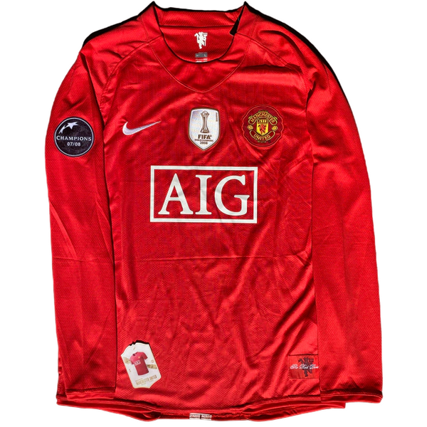 MANCHESTER UNITED HOME 2008/09 MANGA LONGA - RONALDO#7 [RETRÔ]