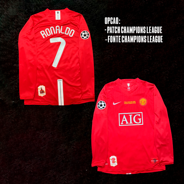 [PRONTA ENTREGA] Camisa Manchester United Home 2007/08 Manga Longa - Ronaldo #7 [Versão Retrô]