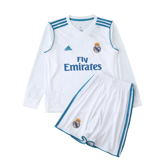 Kit Infantil Real Madrid I 2017/18 Manga Longa