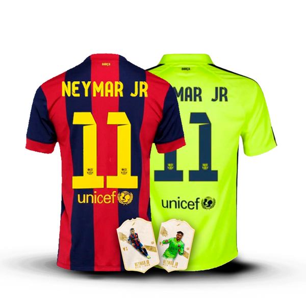 Combo Neymar 2015 - Camisas Barcelona Home 2014/15 e Camisa Barcelona Terceira 2014/15 [Versão Retrô]