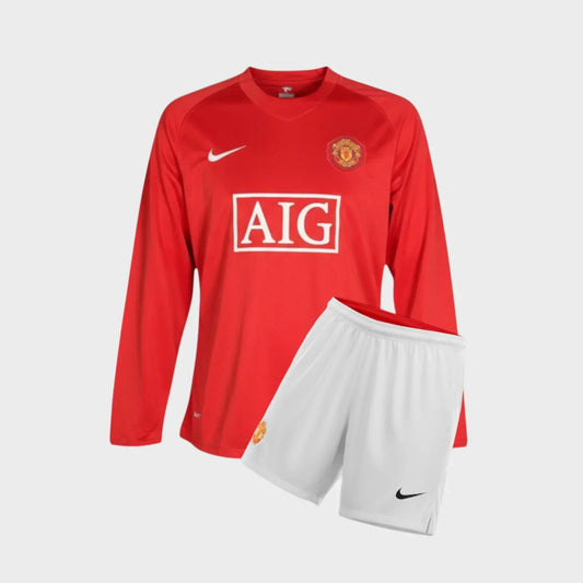 Kit Infantil Manchester United I 2007/08 Manga Longa