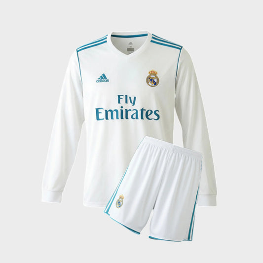 Kit Infantil Real Madrid I 2017/18 Manga Longa