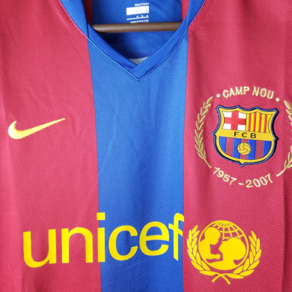 Camisa Barcelona I 2007/08 Manga Longa
